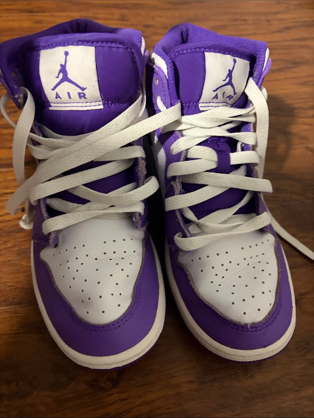 Jordan High Top Sneakers - White & Purple